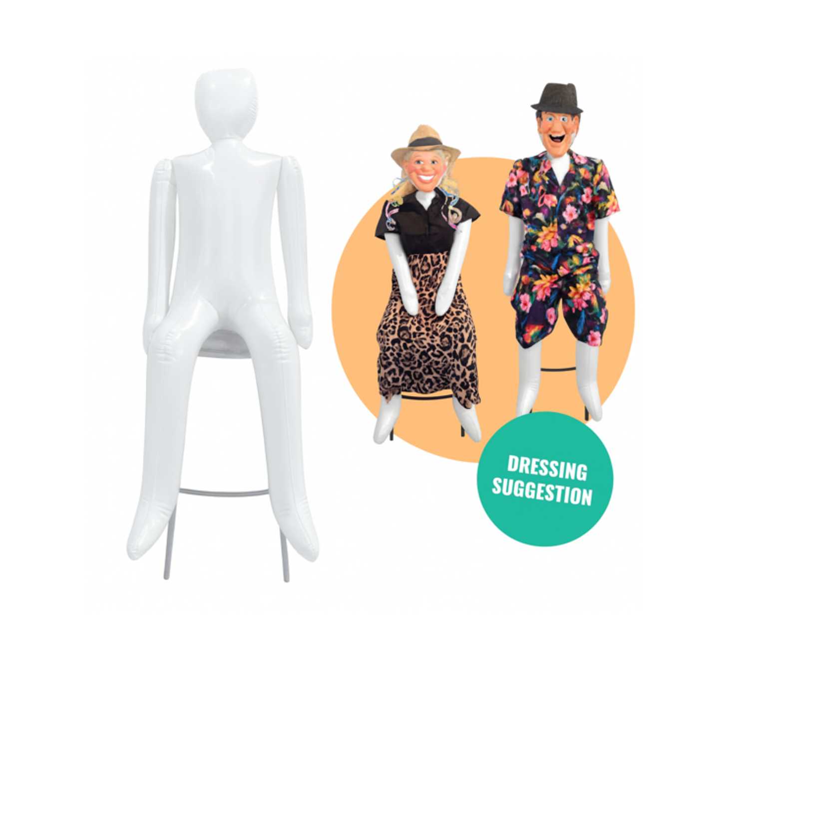 Party Planet Opblaasbare Abraham/Sarah pop maat145*48cm