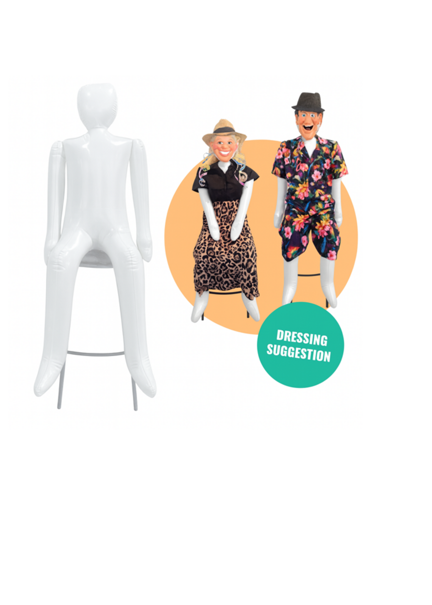 Party  Planet Opblaasbare Abraham/Sarah pop maat145*48cm