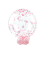 Party Planet 24" Crystal Globe Konfetti Babyrosa