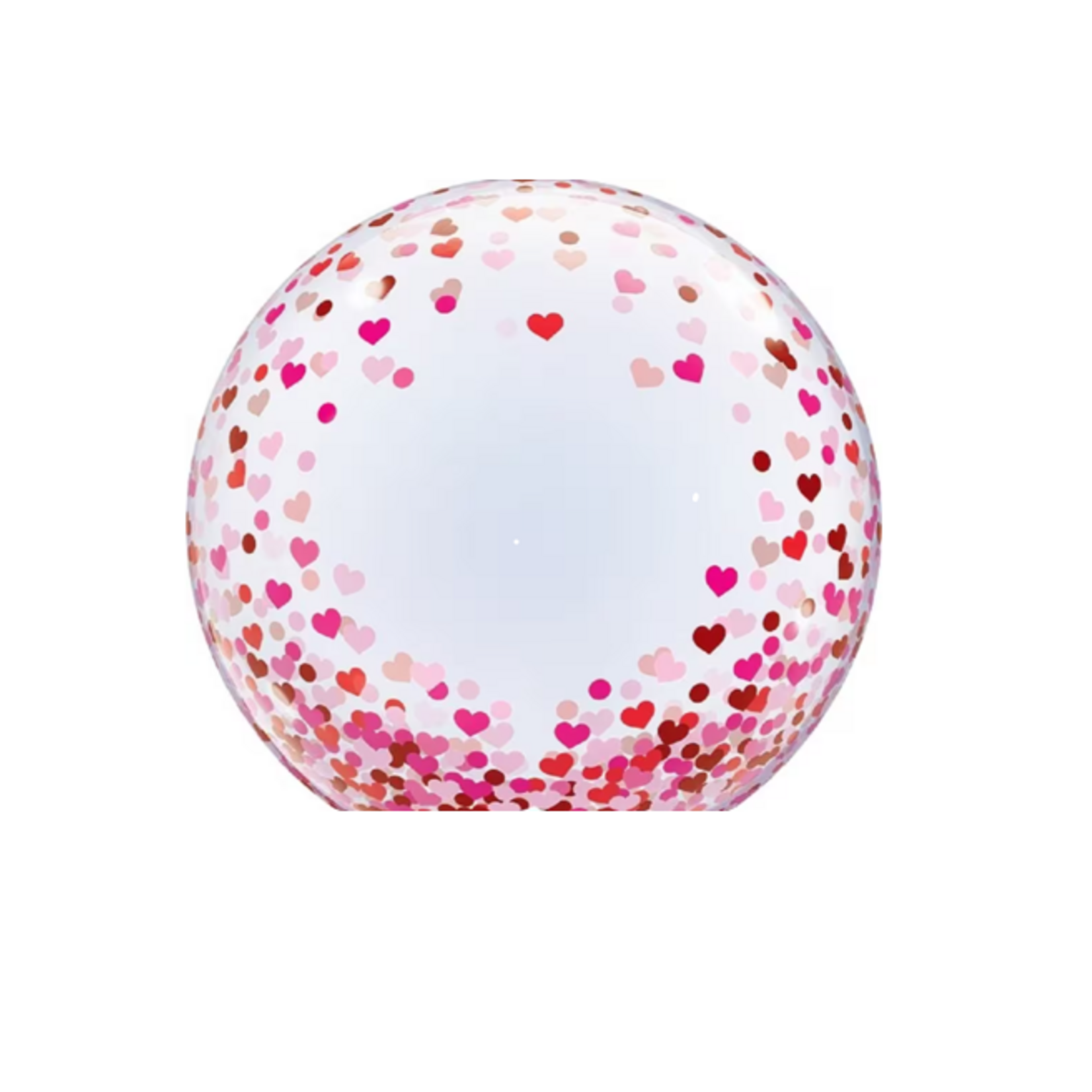 Party Planet 24" Deko Bubble Red & Pink Confetti Hearts