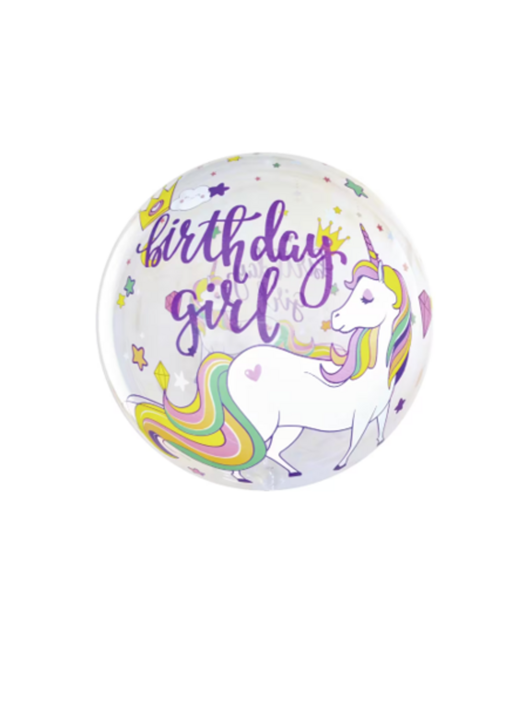 Party  Planet 24" Crystal Globe "Birthday Girl Unicorn"