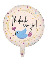 Party Planet Folieballon 18″ rond - "Ik denk aan je'