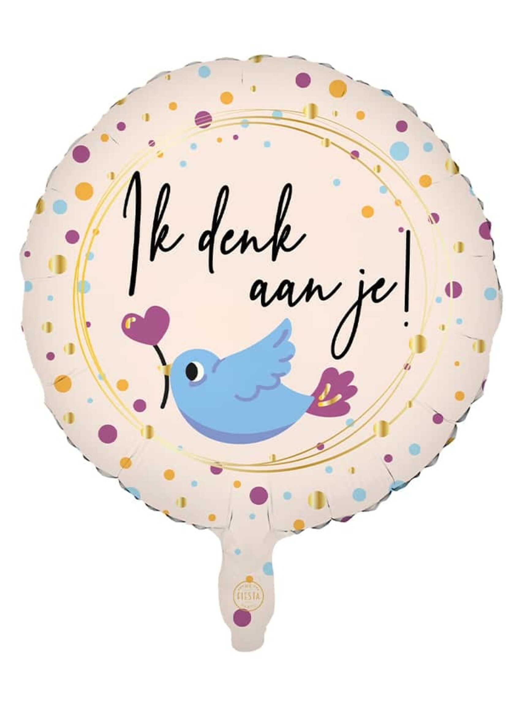 Party  Planet Folieballon 18″ rond - "Ik denk aan je'