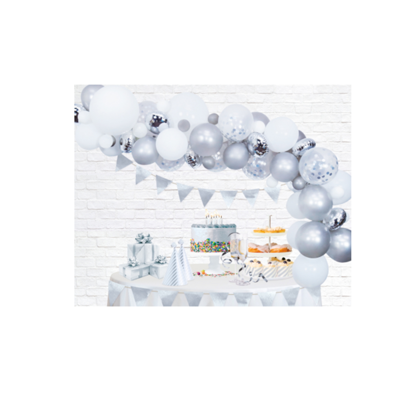 Party Planet Ballondeco bouwpakket zilver