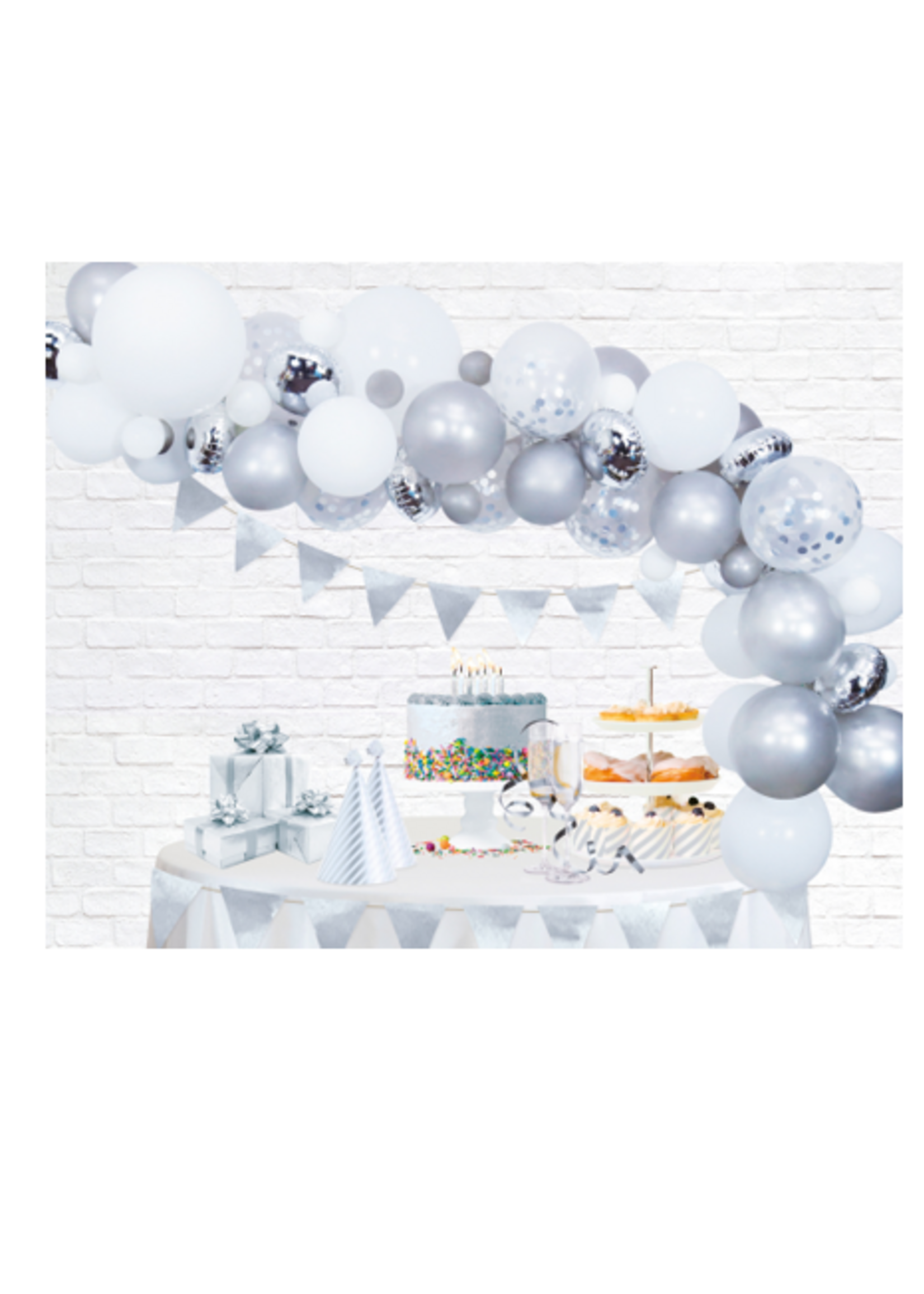 Party  Planet Ballondeco bouwpakket zilver