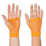 Party Planet Paar handschoenen Mesh kort oranje