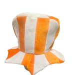 Party Planet Muts gestreept oranje/wit