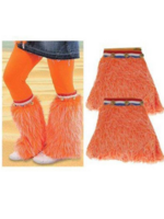 Party Planet Oranje harige beenwarmers