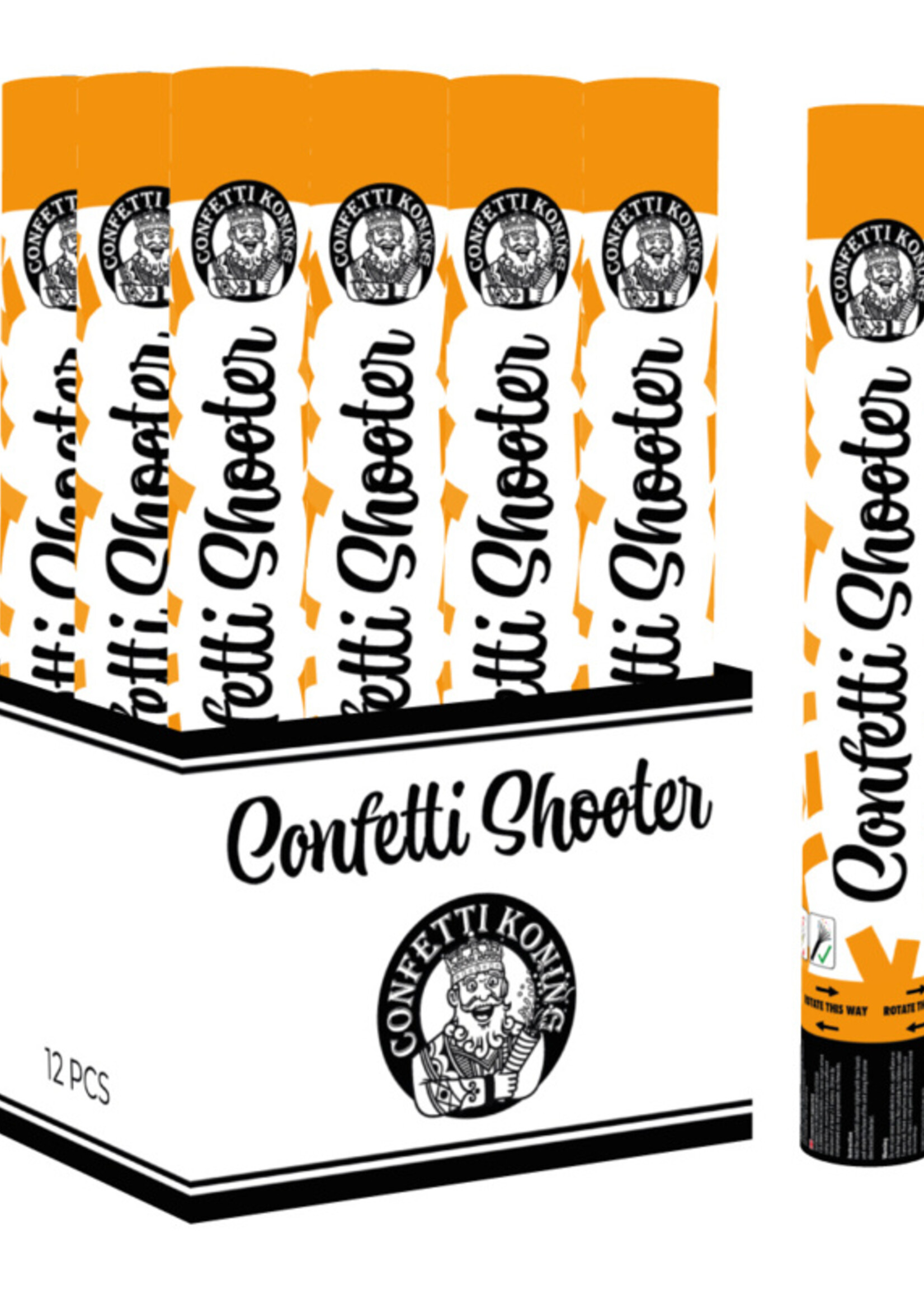 Party Planet Confetti shooter oranje 40 cm