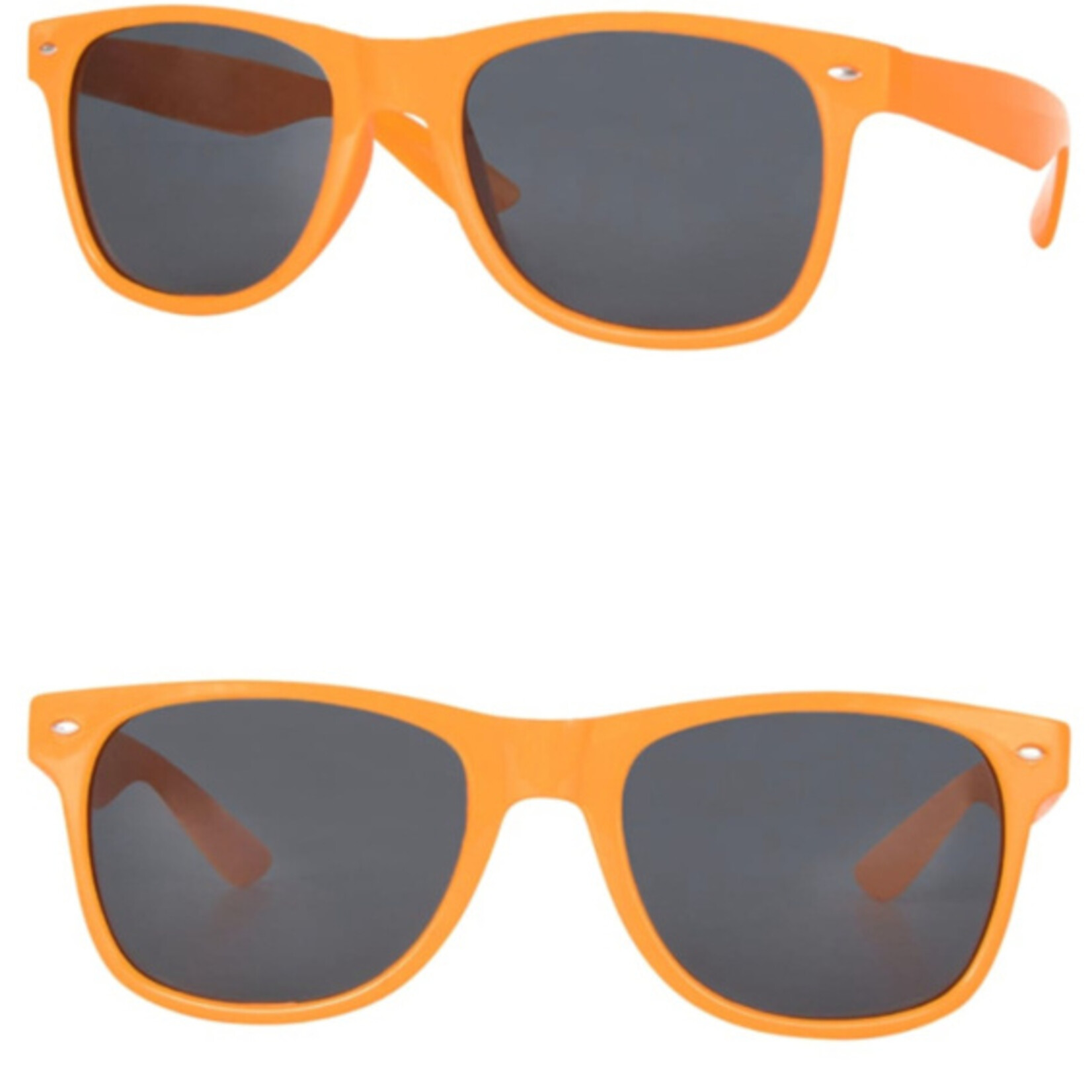 Party Planet Oranje zonnebril met glas