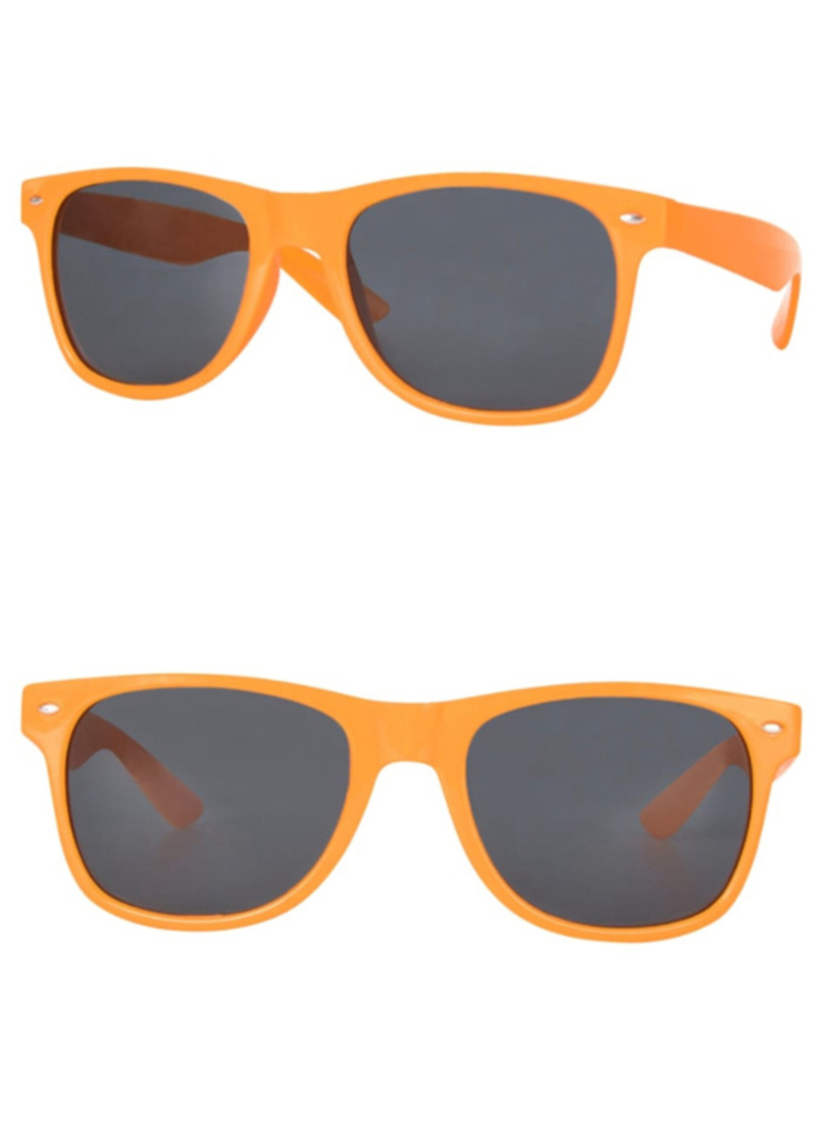 Party Planet Oranje zonnebril met glas