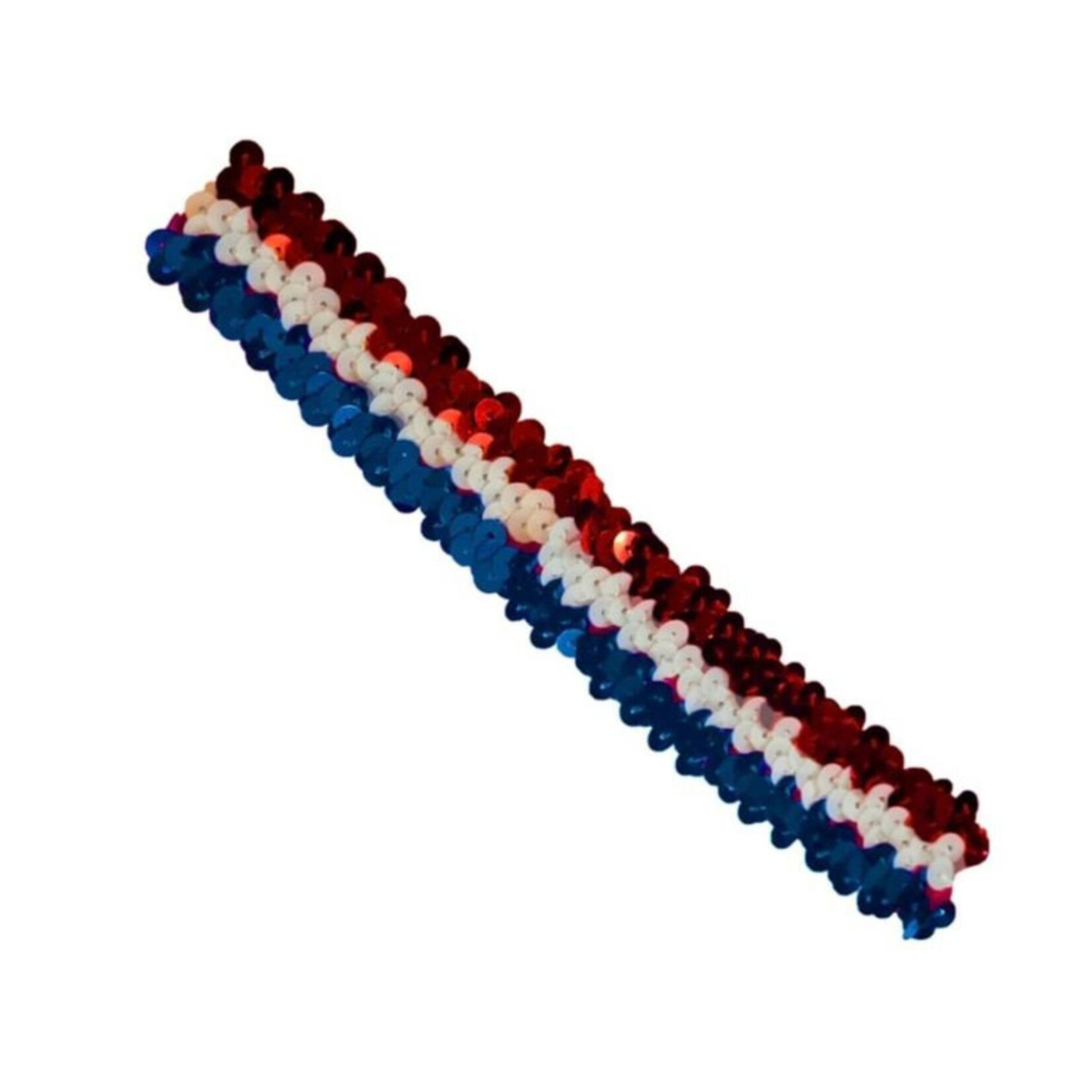 Party Planet Hoofdband pailletten Rood/Wit/Blauw