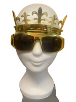 Party Planet Zonnebril goud met kroon
