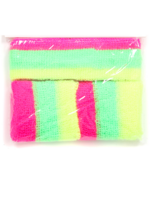 Party Planet Zweetbandjes set pink/yellow/green