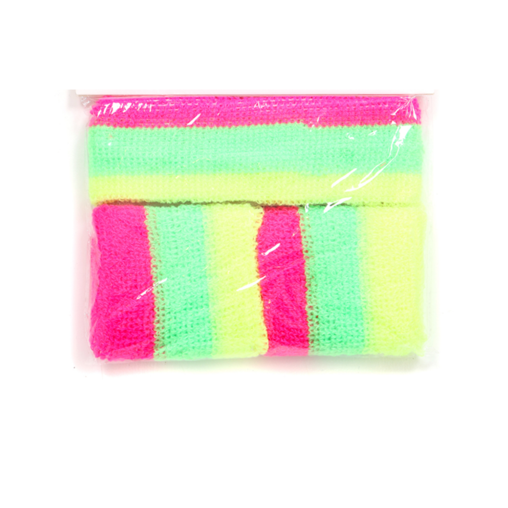 Party Planet Zweetbandjes set pink/yellow/green
