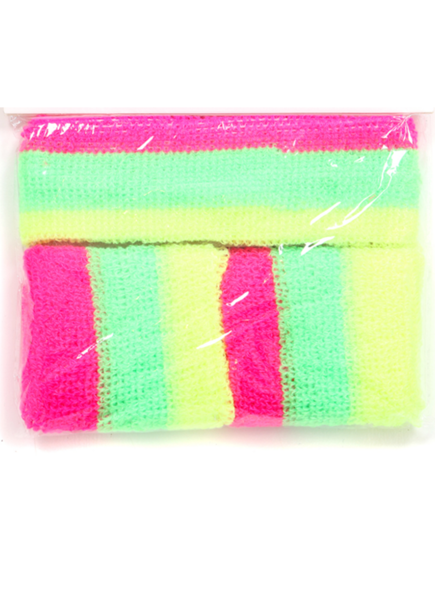 Party Planet Zweetbandjes set pink/yellow/green