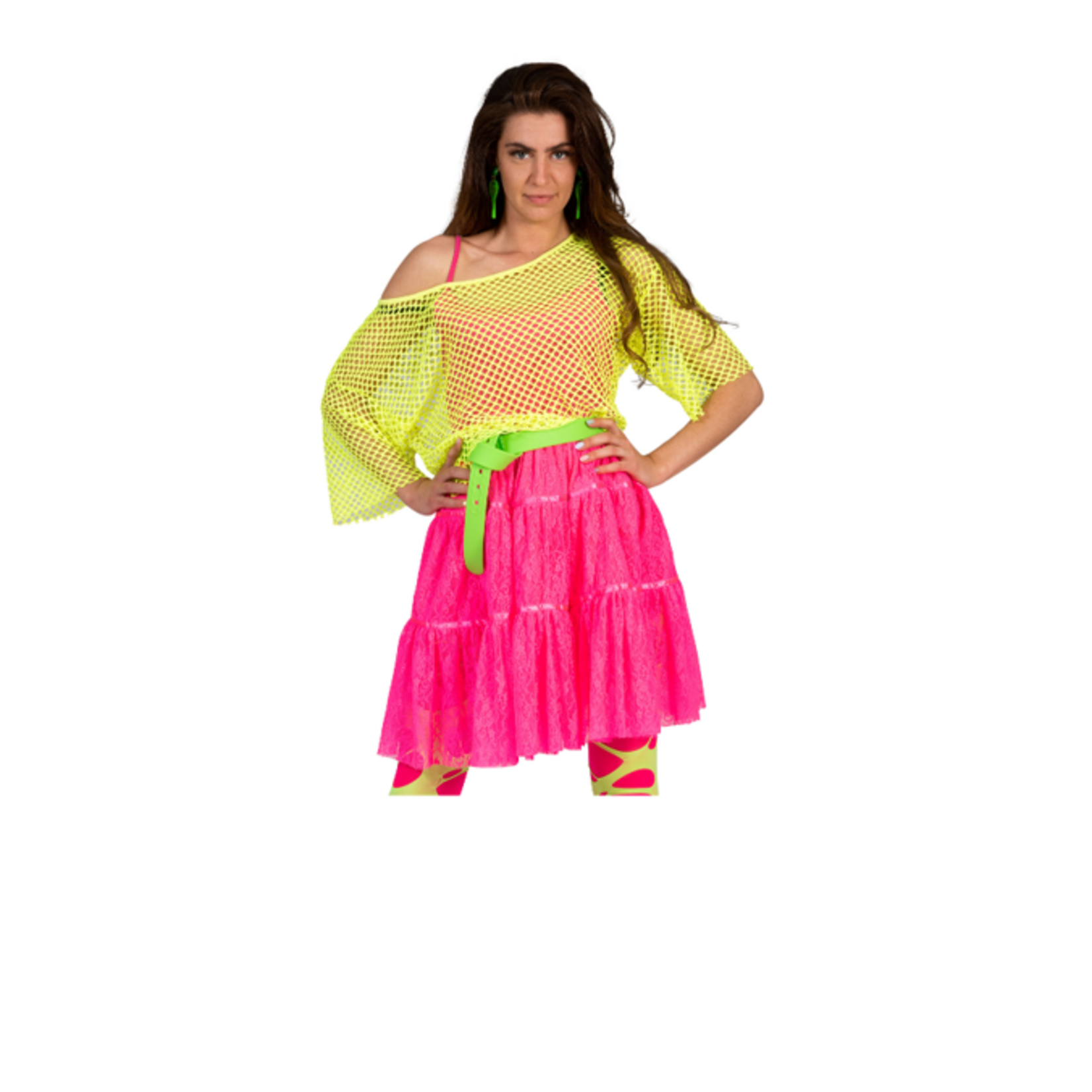 Party Planet Shirt net fluo geel