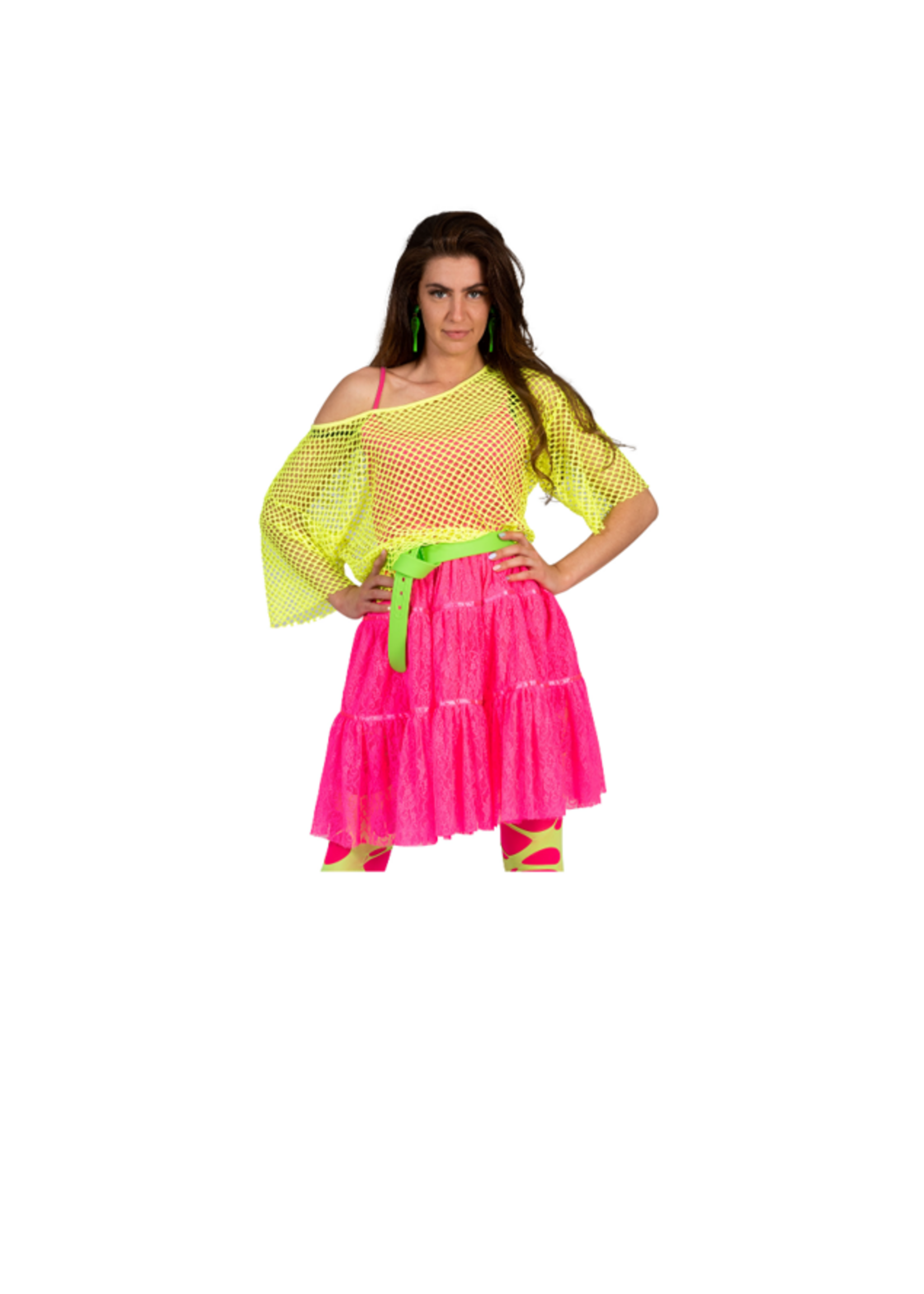 Party Planet Shirt net fluo geel