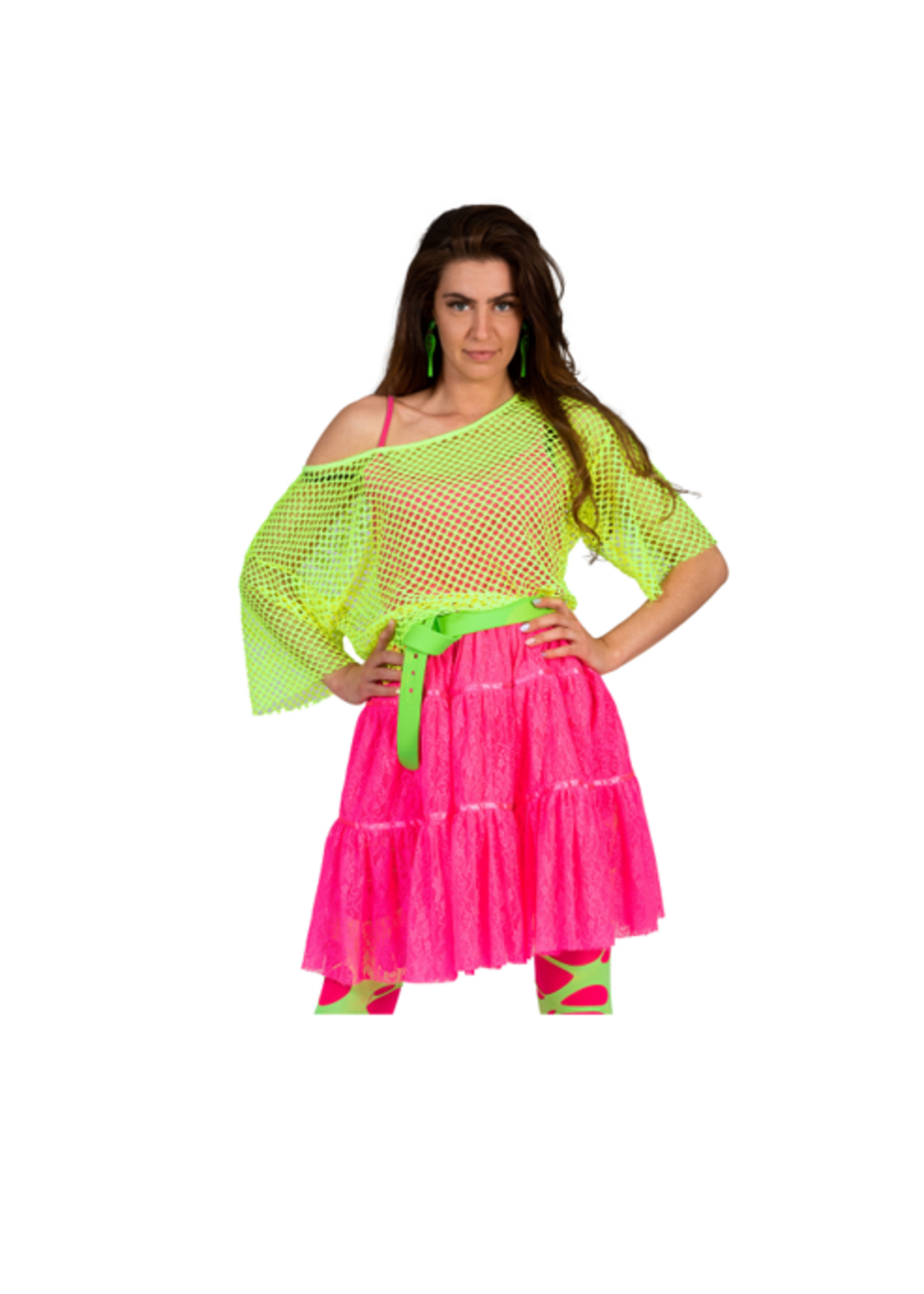 Party Planet Shirt net fluo groen