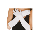 Party Planet Handschoenen, 42 cm wit