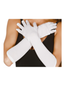 Party Planet Handschoenen, 42 cm wit