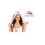 Party Planet Bruidssluier met hartvormige tiara, voor volwassenen