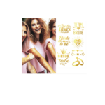 Party Planet Bride to be golden tattoo sheet 14x30 cm
