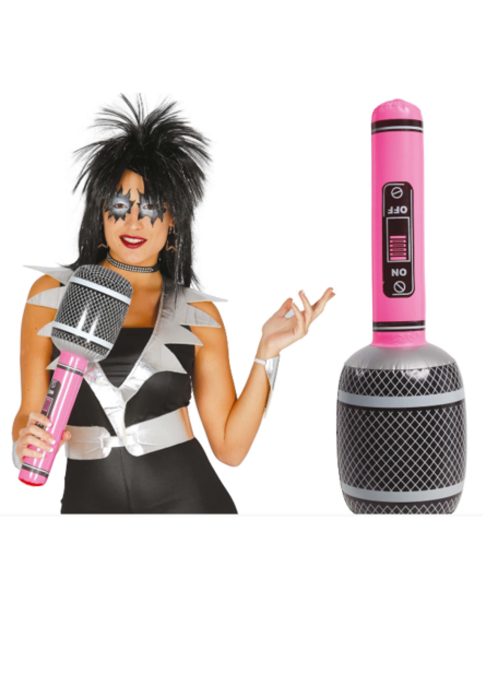 Party Planet Opblaasbare microfoon van 45 cm