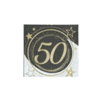 Party Planet 50 jaar met 20 servetten, 16x16 cm