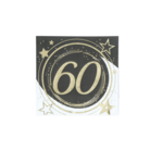 Party Planet 60 jaar met 20 servetten, 16x16 cm