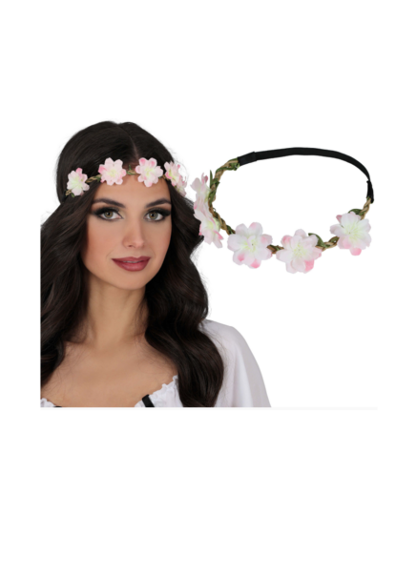 Party Planet Roze bloemenkroon