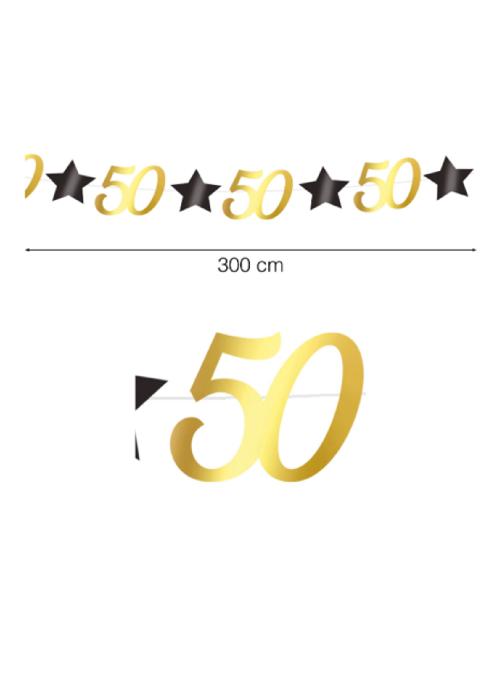 Party Planet 50 jaar, Verjaardagsslinger, 300 cm