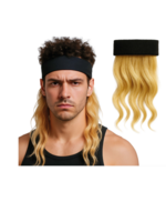 Party Planet Blonde pruik met zwart lint