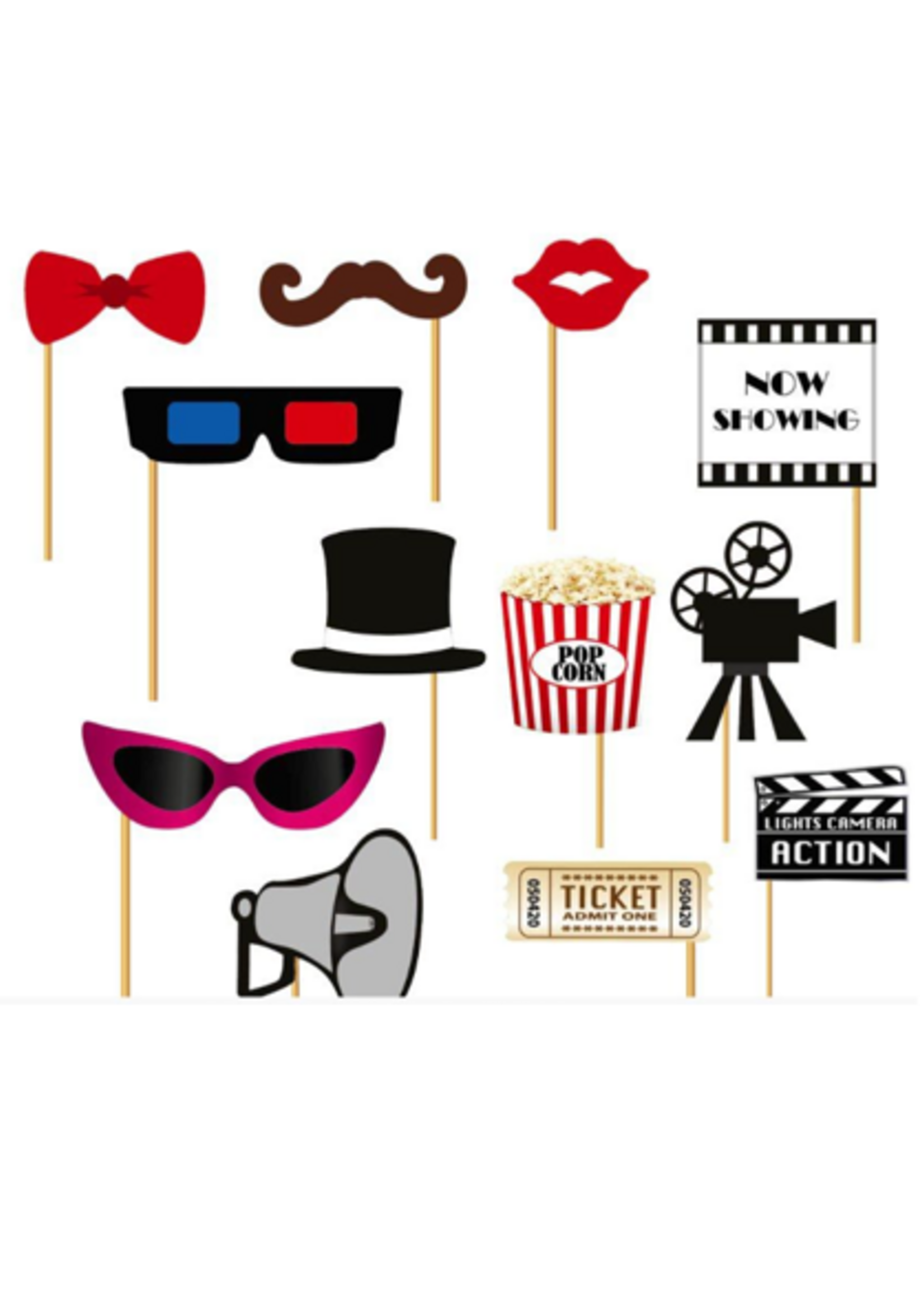 Party Planet Fotoset voor filmopnames, 12 stuks