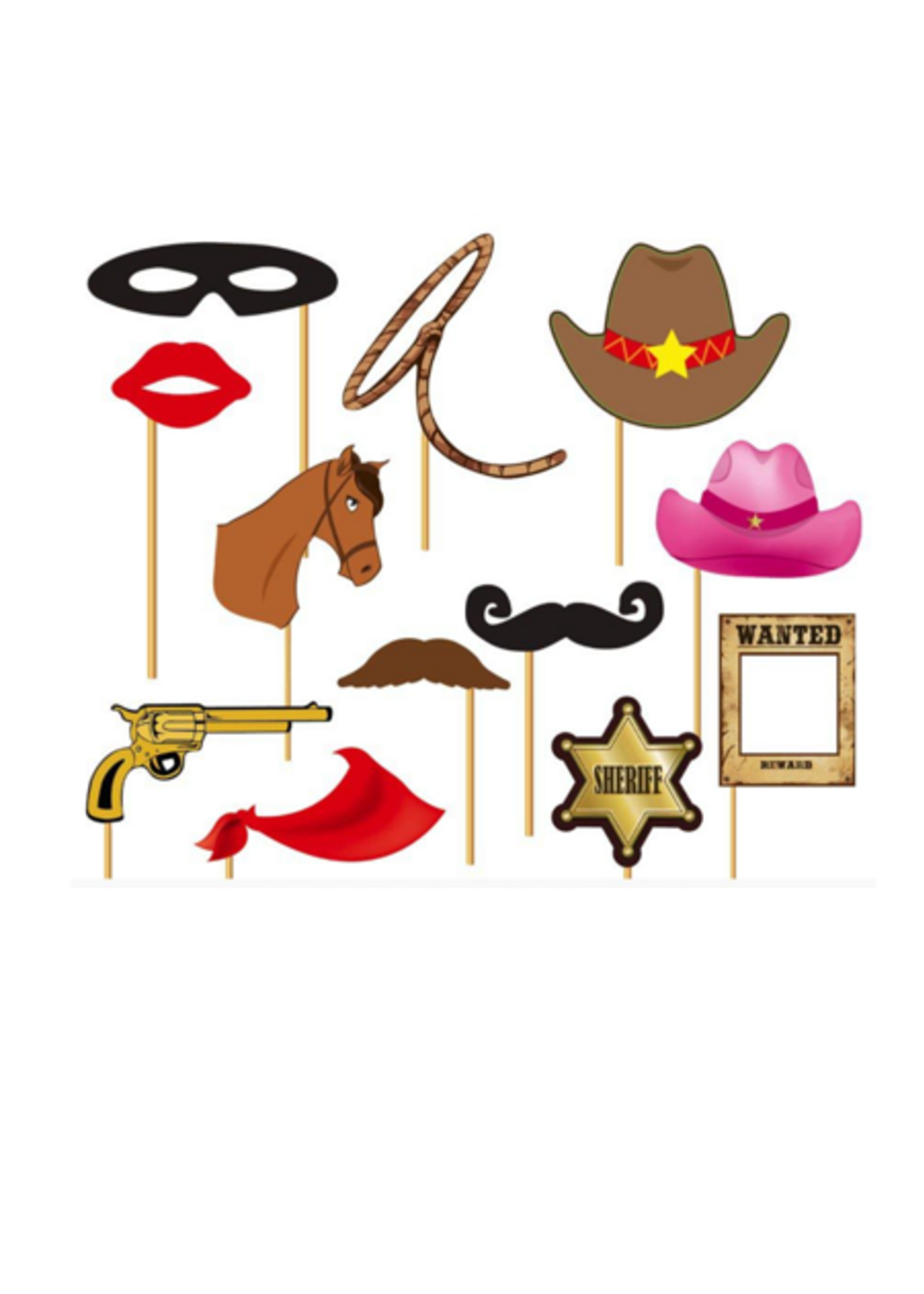 Party Planet Cowboy fotoset, 12 stuks