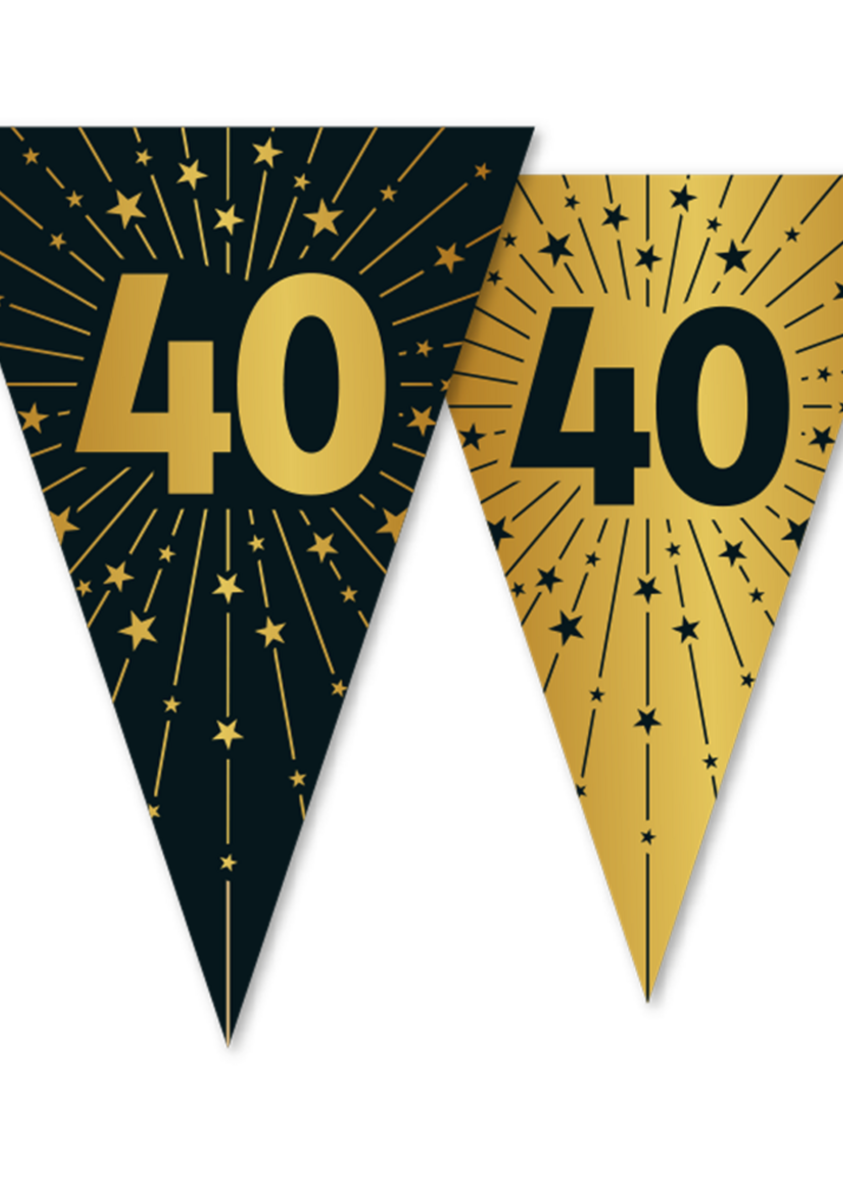 Party Planet vlaggenlijn PET 10m - 2-zijdige print - vlagformaat 20x30cm - '40'