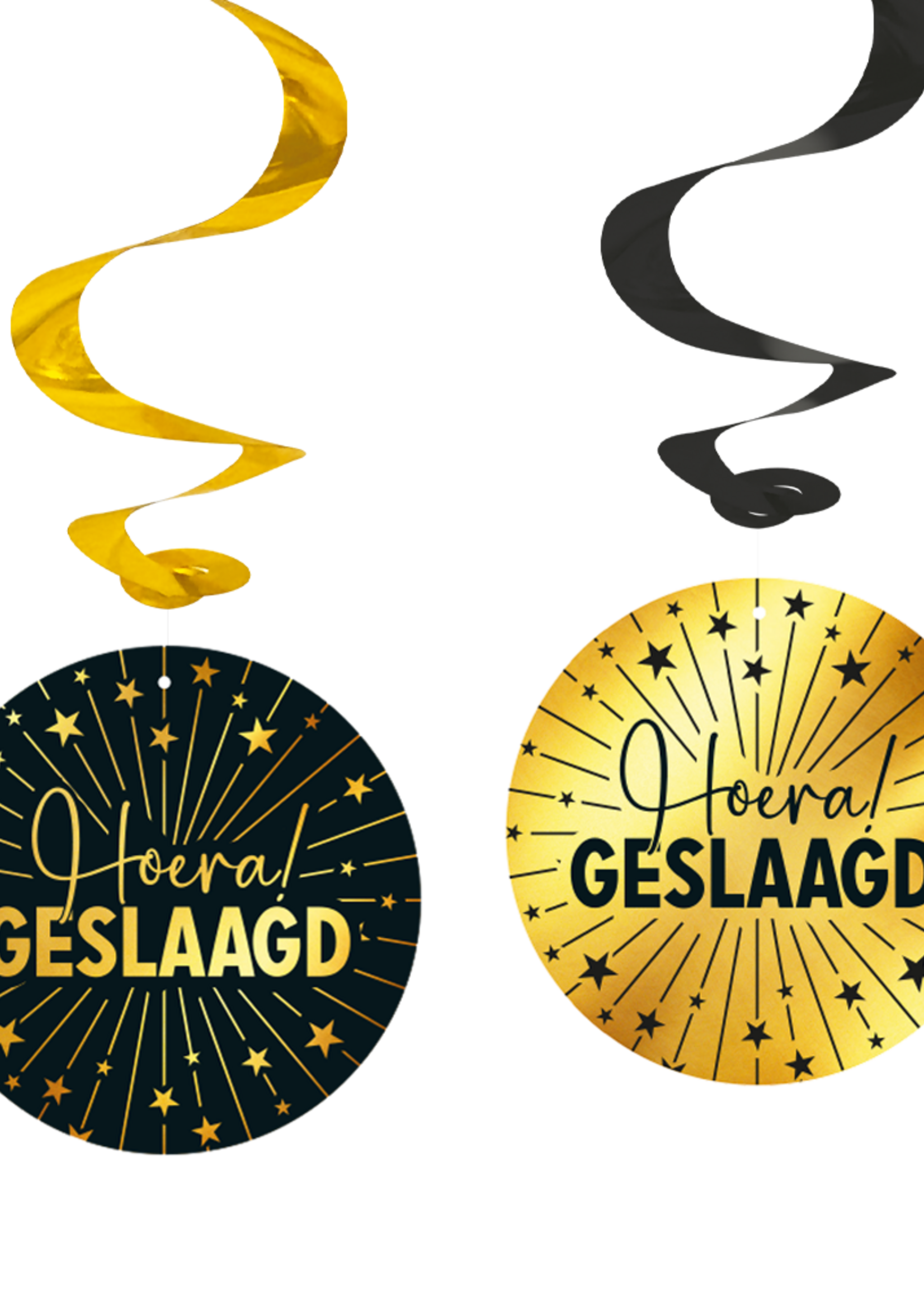 Party Planet 4 Swirls - Hoera geslaagd Golden Celebrations