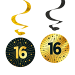 Party Planet 4 Swirls - '16' Golden Celebrations