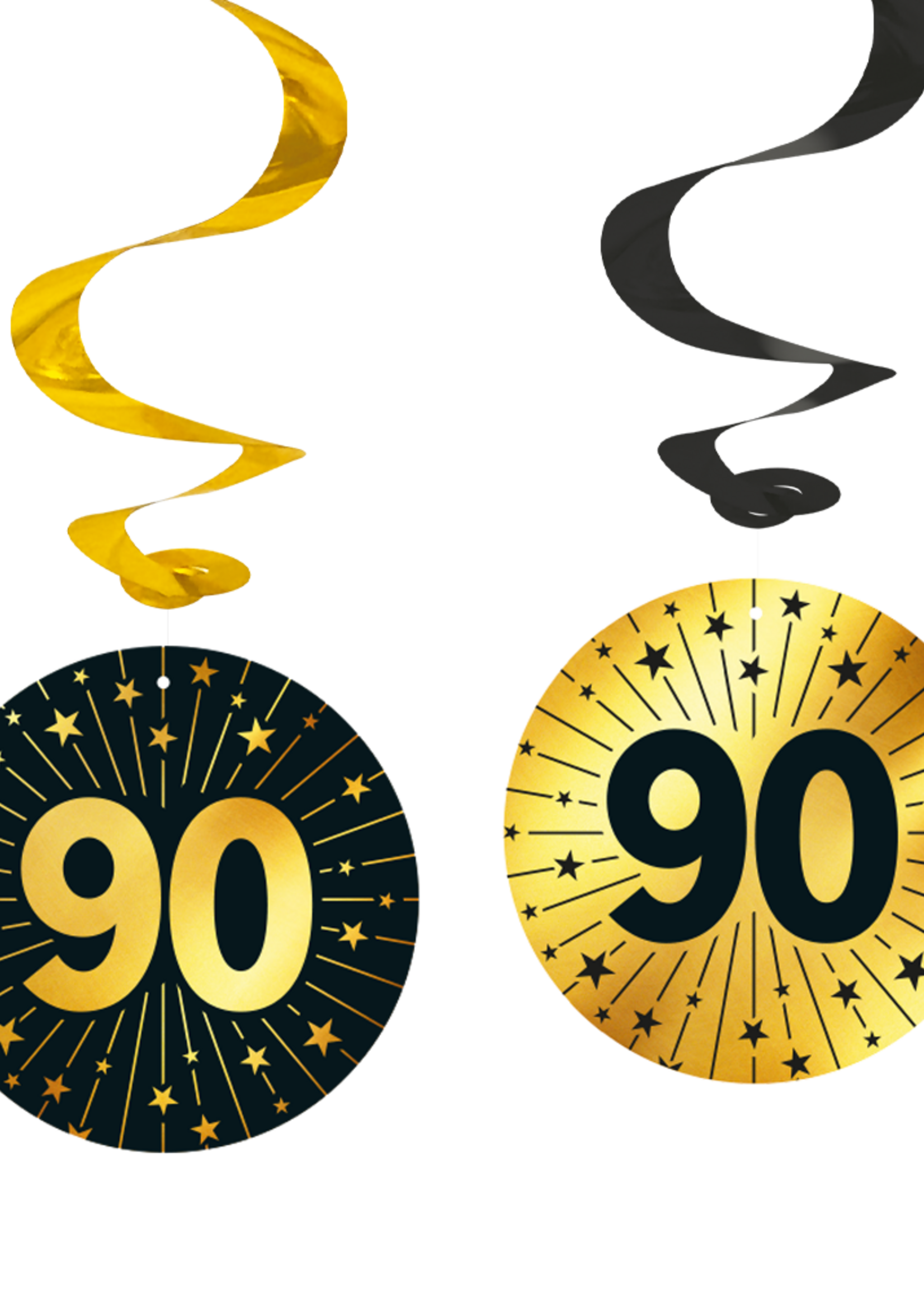 Party Planet 4 Swirls - '90' Golden Celebrations