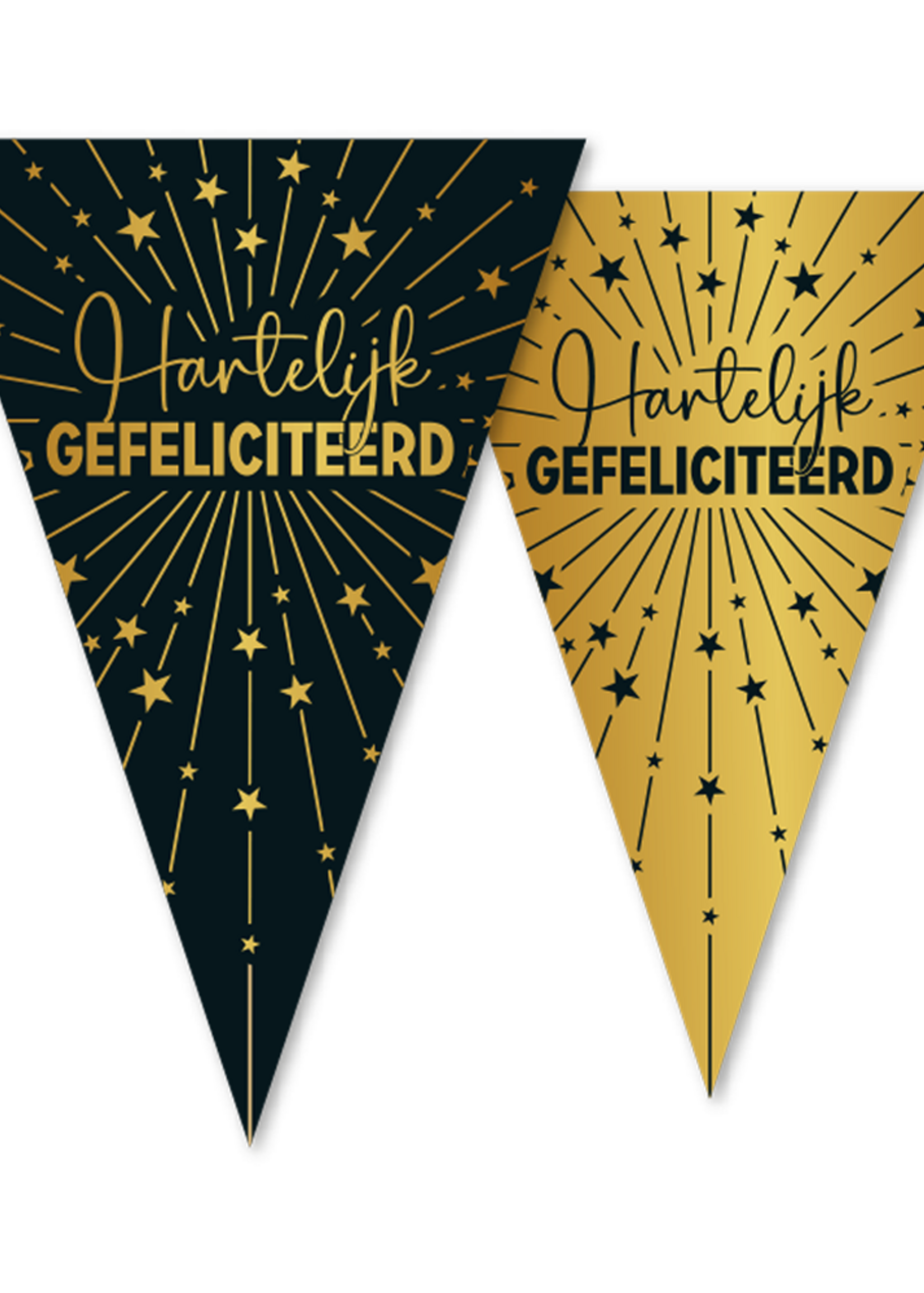Party Planet vlaggenlijn  Hartelijk Gefeliciteerd Golden Celebrations