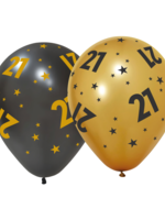 Party Planet 6 Ballonnen 12" '21' Golden Celebrations