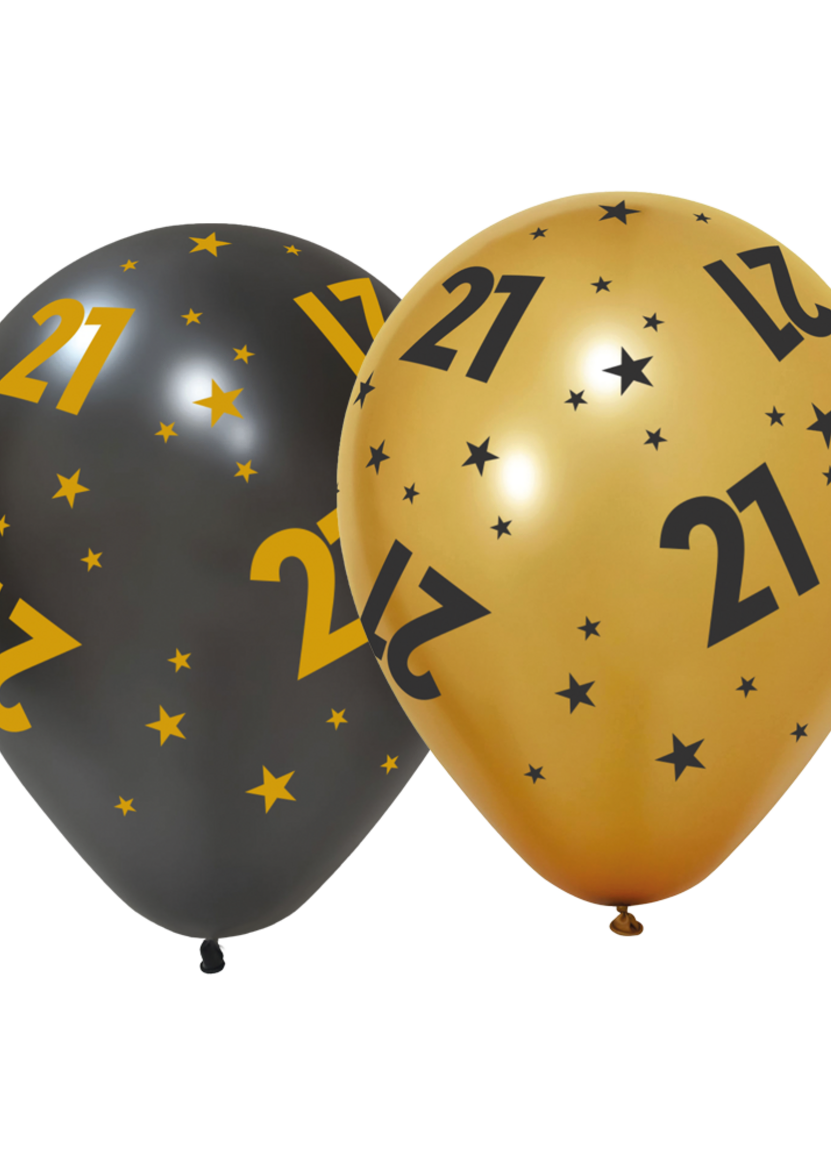 Party Planet 6 Ballonnen 12" '21' Golden Celebrations