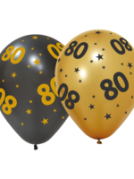 Party Planet 6 Ballonnen 12" '80' Golden Celebrations