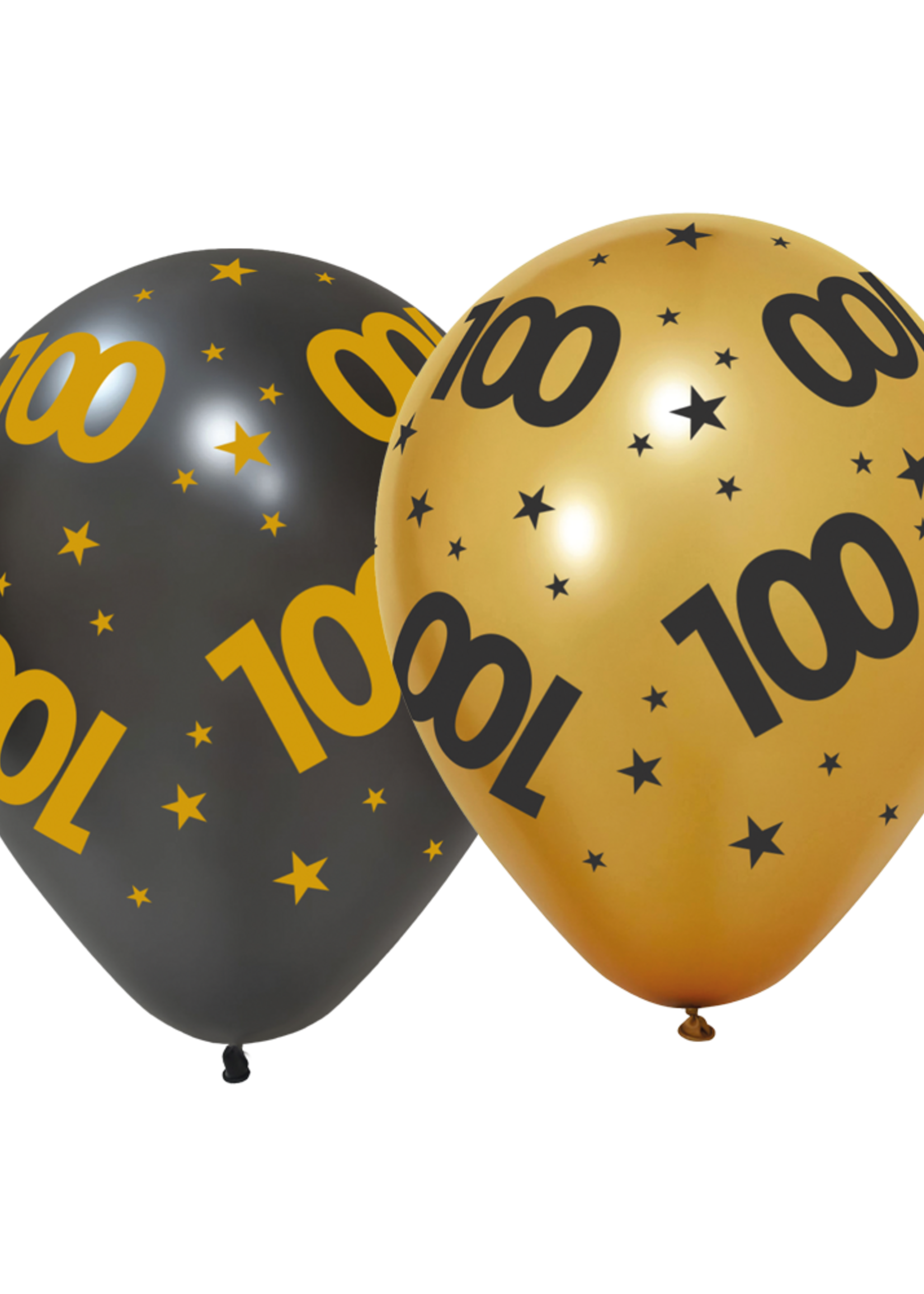Party Planet 6 Ballonnen 12" '100' Golden Celebrations
