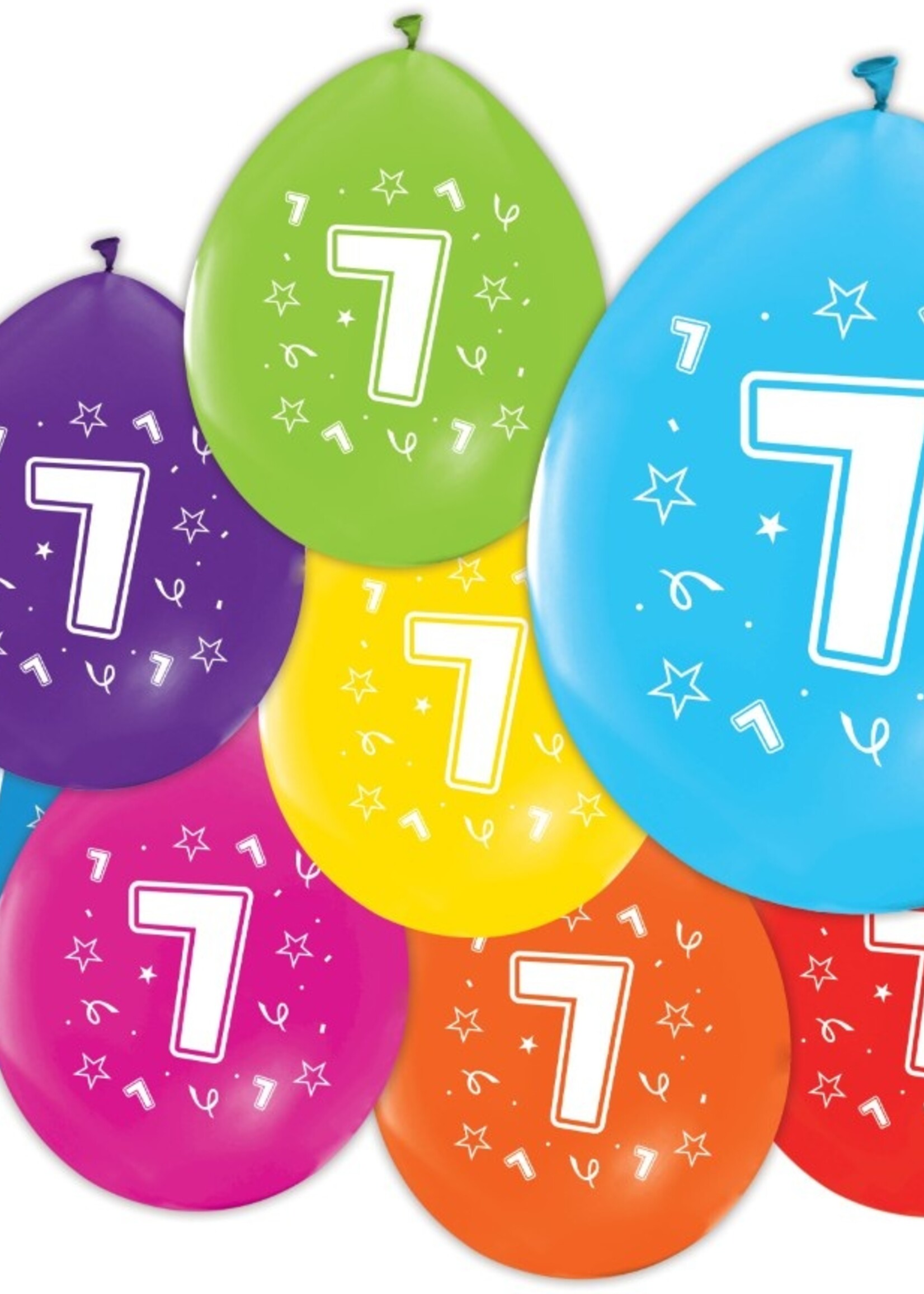 Party Planet 8 Ballonnen 12″ 2-zijdig bedrukt '7'