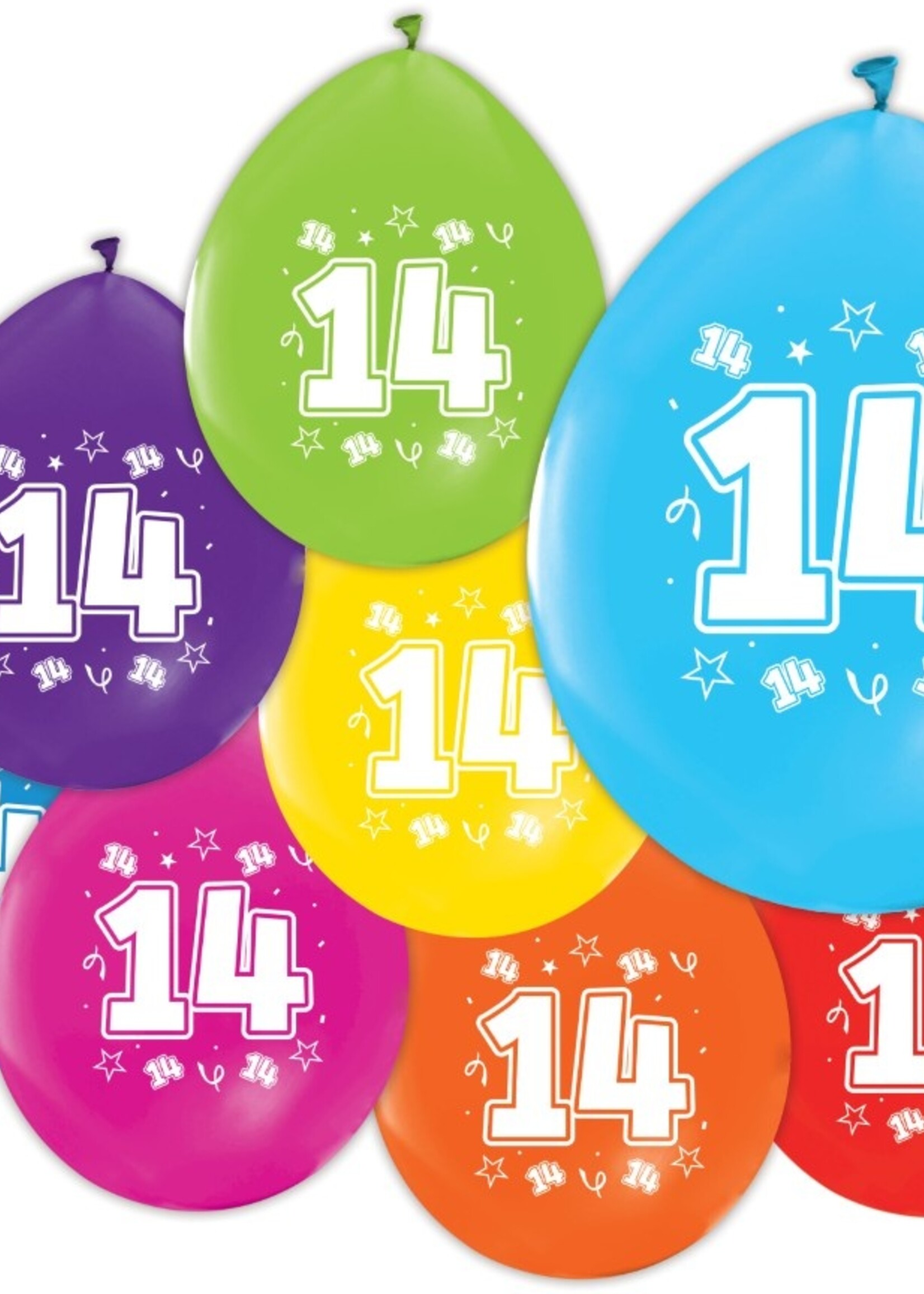 Party Planet 8 Ballonnen 12″ 2-zijdig bedrukt '14'