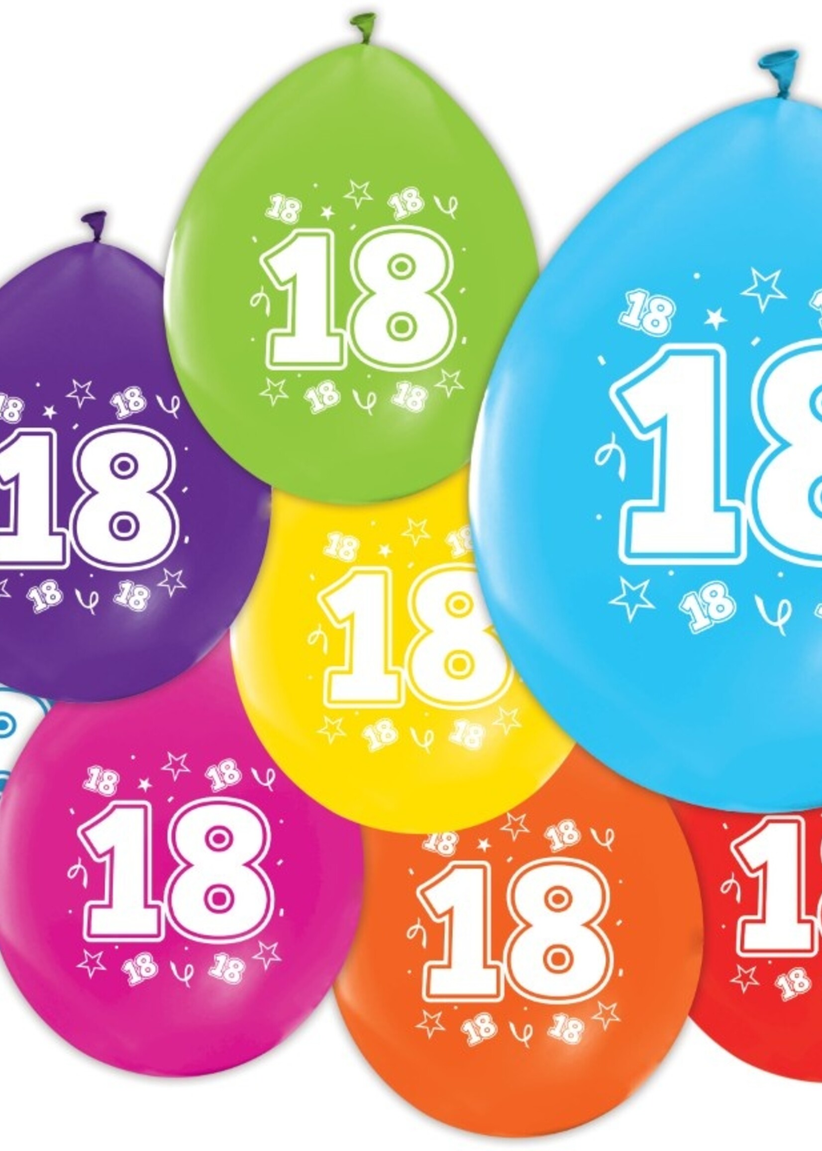 Party Planet 8 Ballonnen 12″ 2-zijdig bedrukt '18'