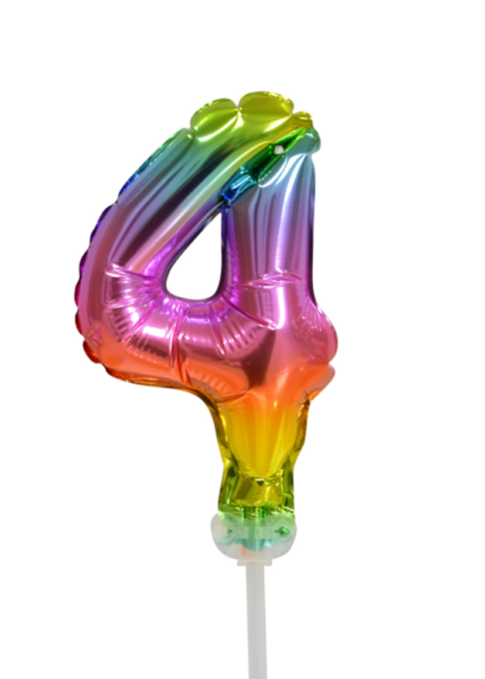 Party Planet Folieballon taarttopper 5″ Nr 4 regenboog
