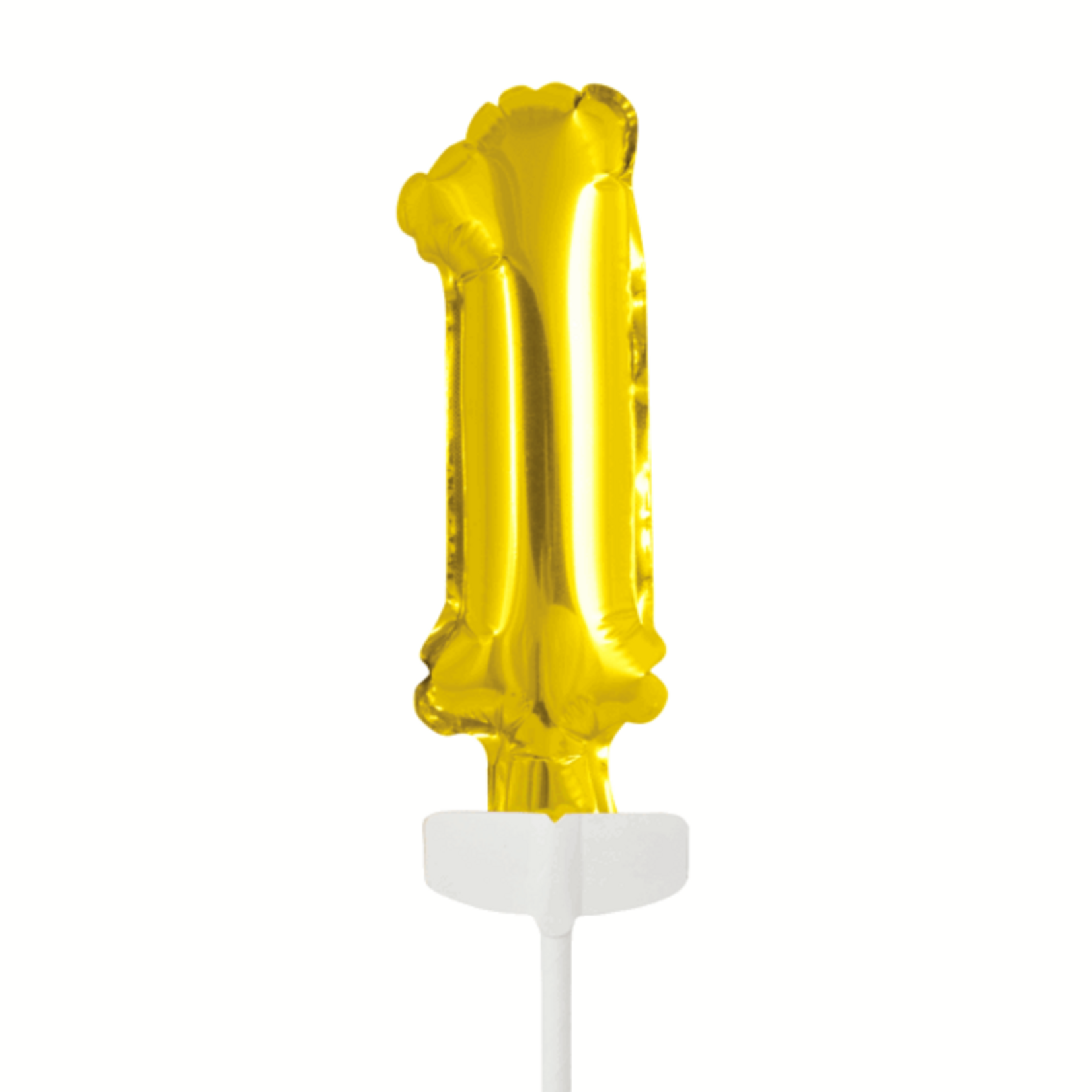 Party Planet Folieballon taarttopper 5″ Nr 1 goud