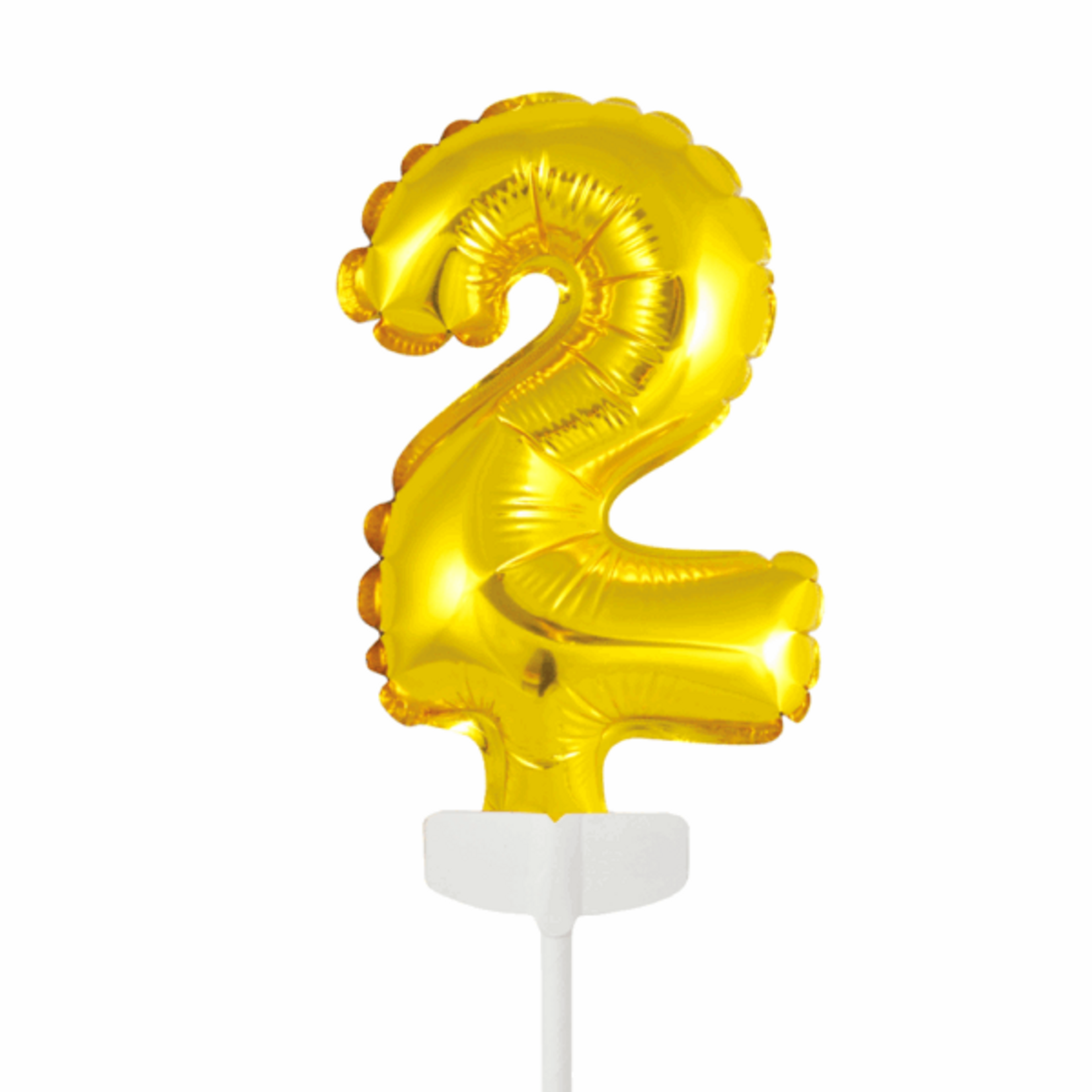 Party Planet Folieballon taarttopper 5″ nr. 2 goud